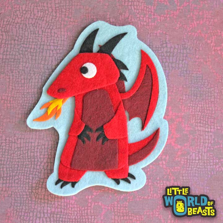 Red Dragon - Patch - Iron on or Sew on 