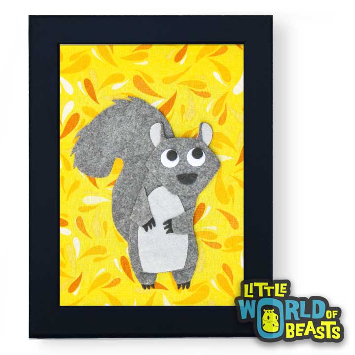 Greta the Squirrel - Framed Woodland Nursery Art - Little World of Beasts