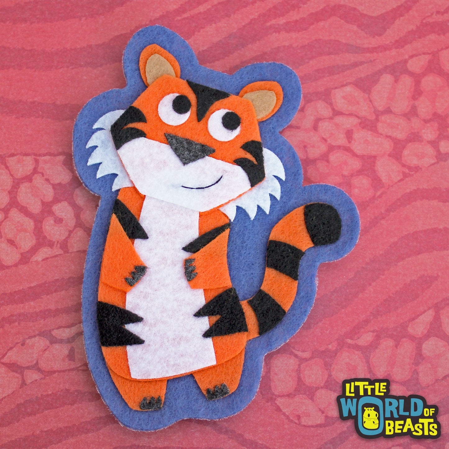 Kiki the Tiger - Sew On or Iron on Felt Animal Patch  - Little World of Beasts