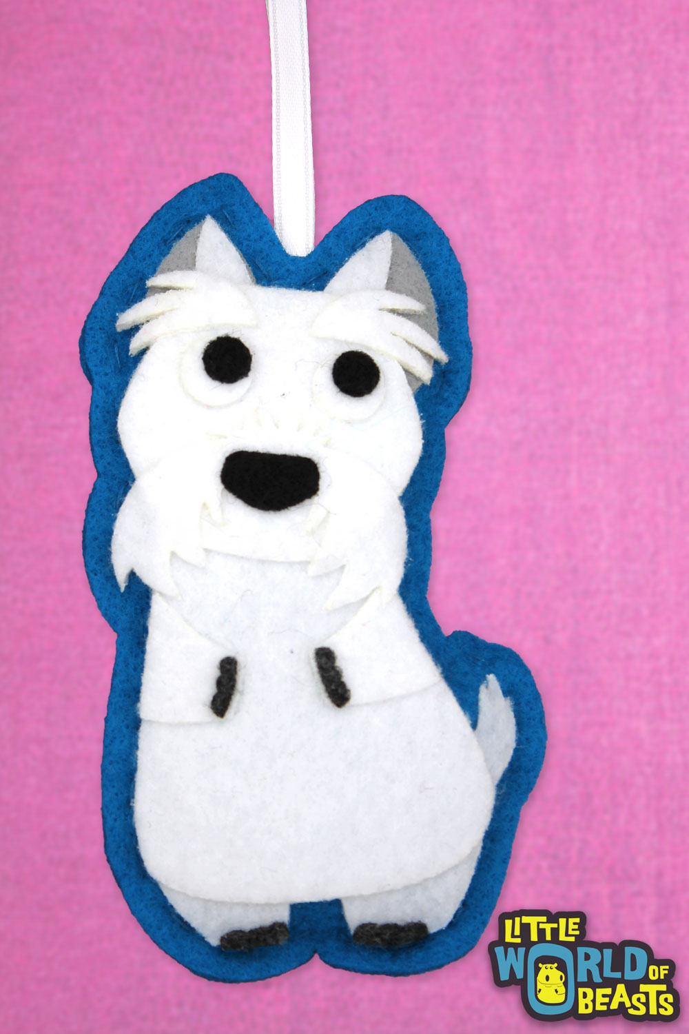 Handmade Felt Dog Christmas Ornament - Westie