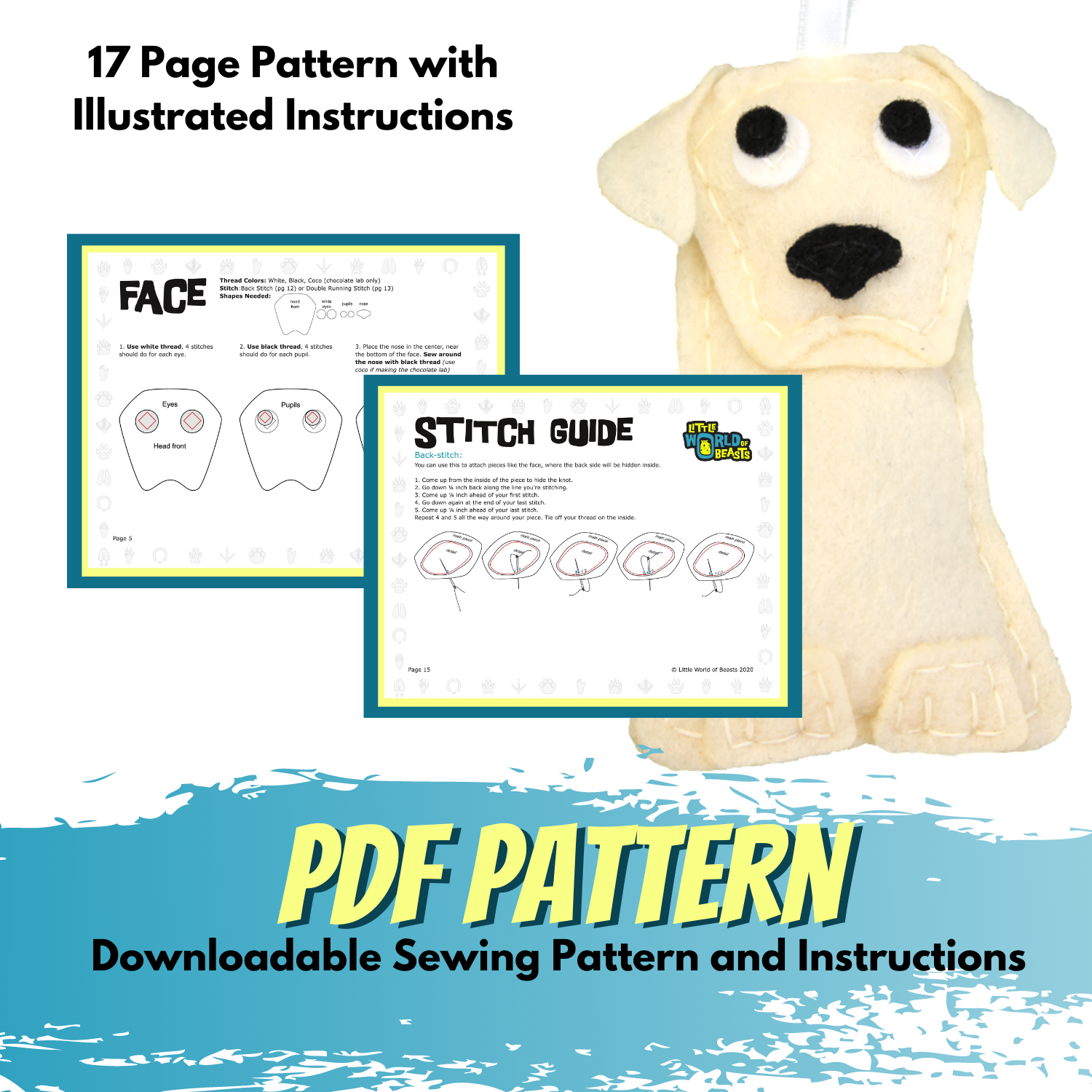 Labrador Retriever Felt Ornament Pattern