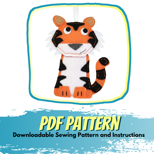 Tiger - Felt Animal Pattern - DIY Christmas Ornament