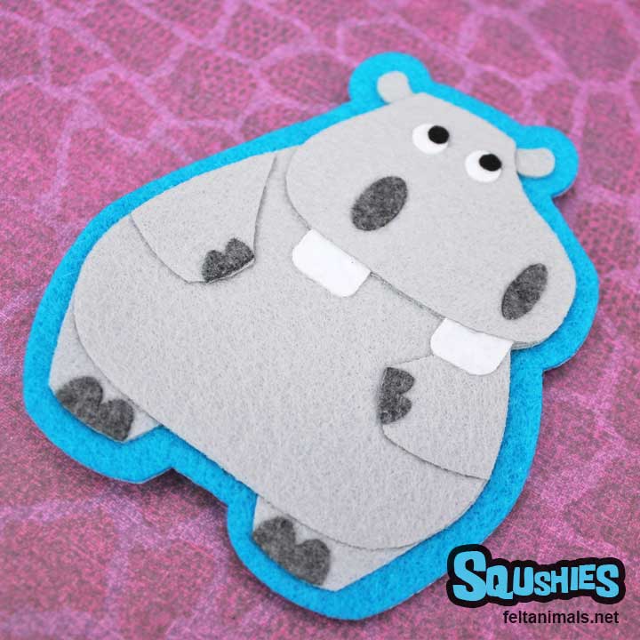 Hippo - Felt Animal Patch