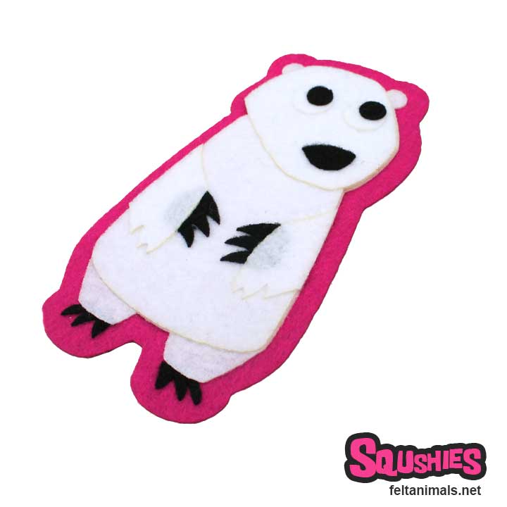 Polar Bear - Felt Animal Patch - Sew On or Iron On - The Squshies