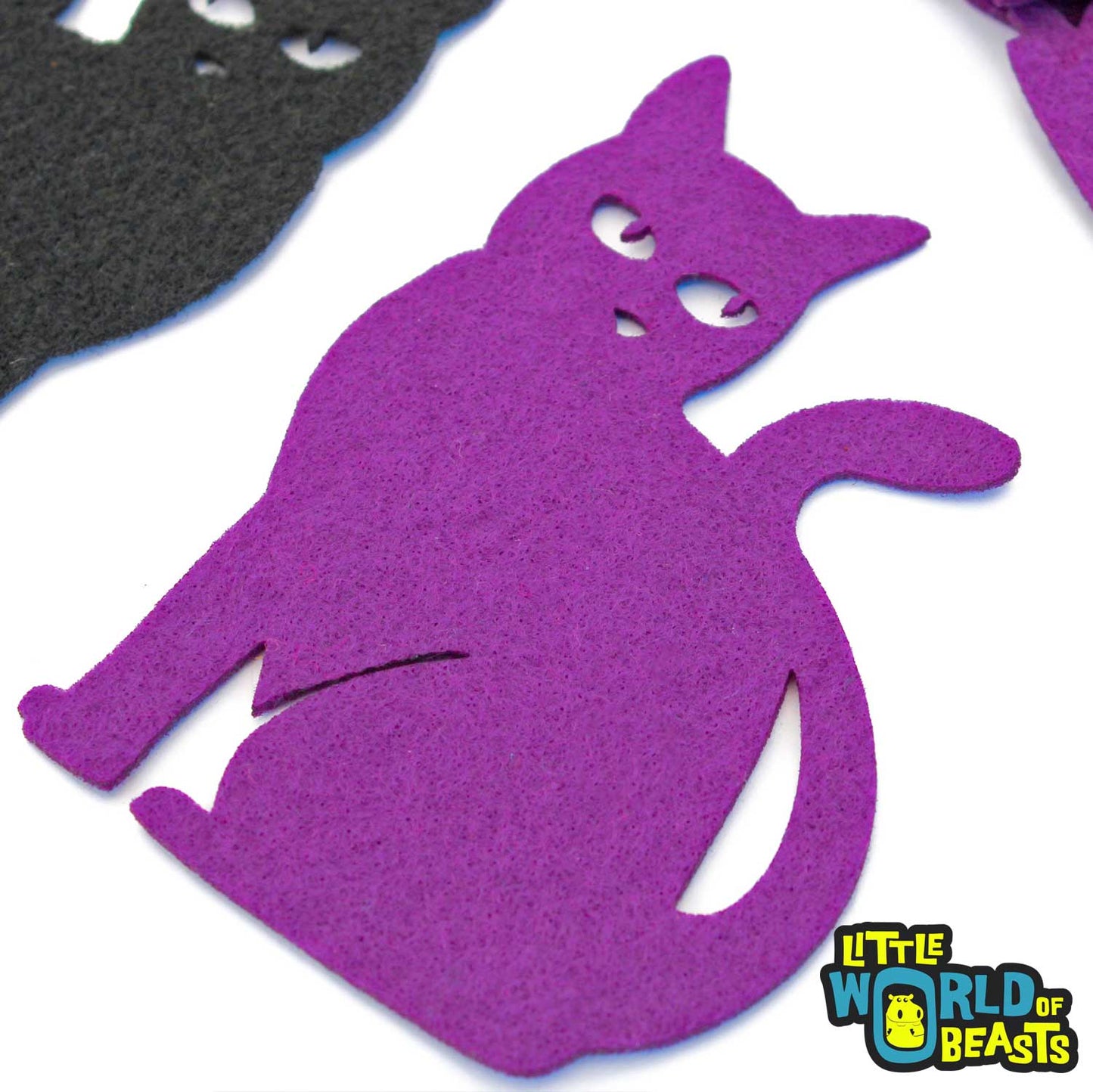 Sitting Cat - Felt Halloween Shape - Laser Cut - Orchid Purple
