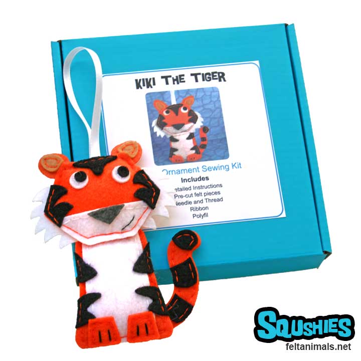 Tiger - Felt Animal - Pre-cut Felt Ornament Kit- The Squshies – Little  World of Beasts