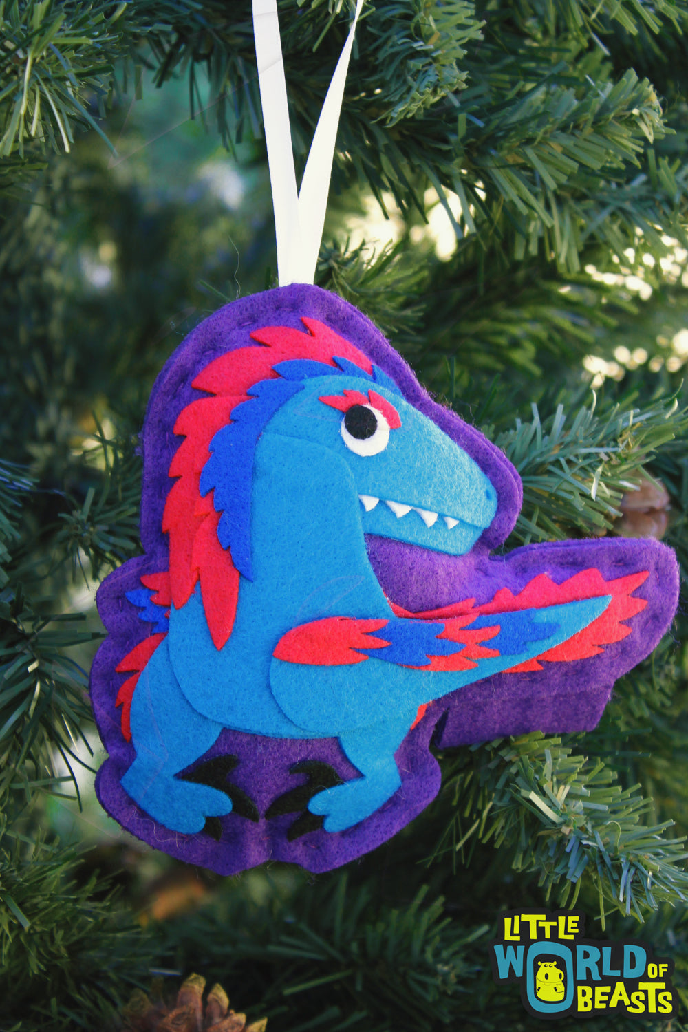 Velociraptor - Dinosaur Felt Ornament
