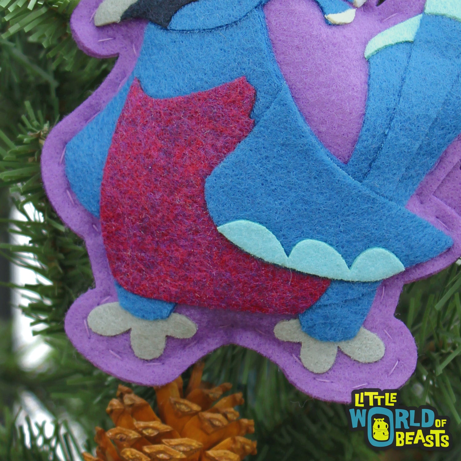 Handmade Felt Bird Christmas Ornament -Victoria Crowned Pigeon