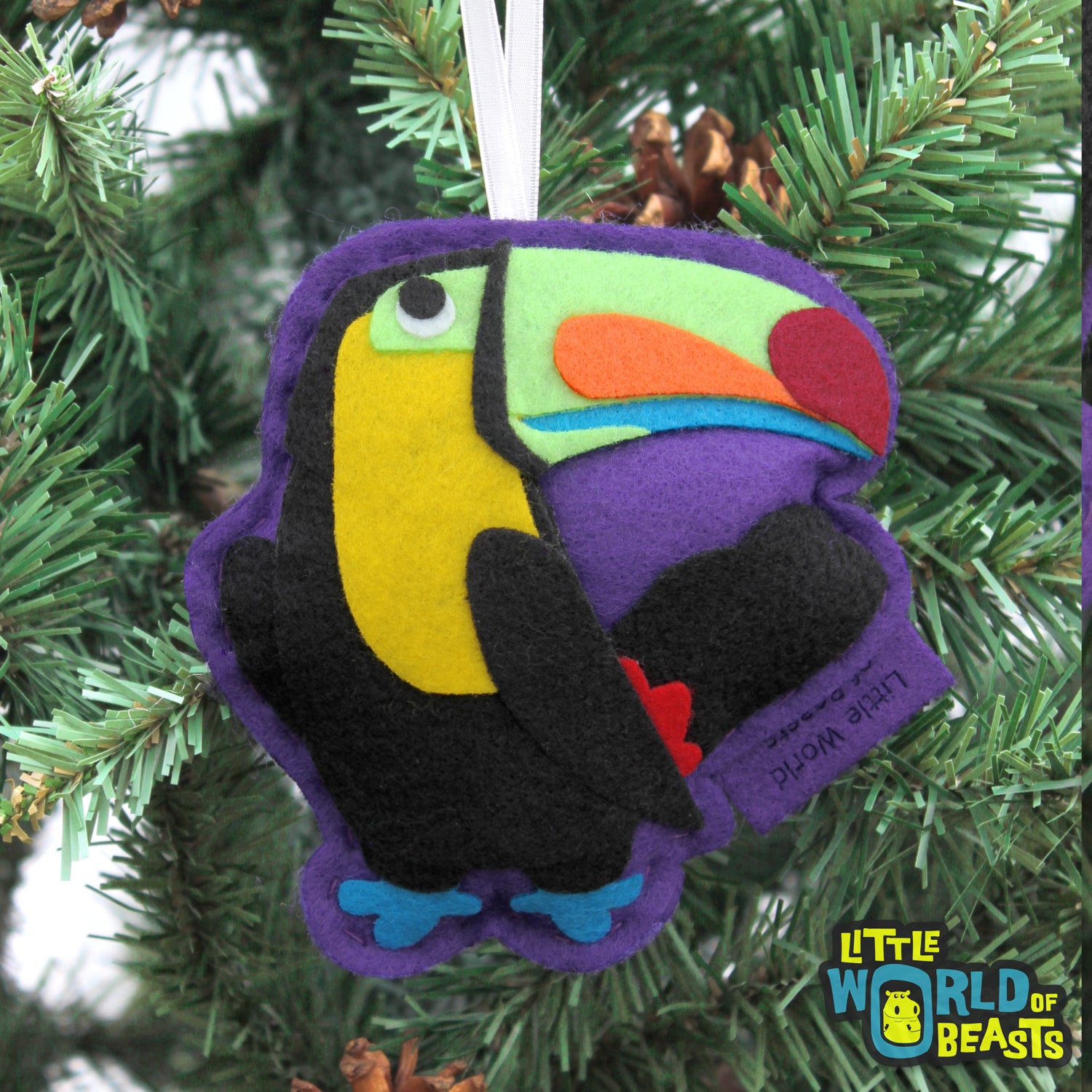 Felt Animal Ornament - Keel-billed toucan