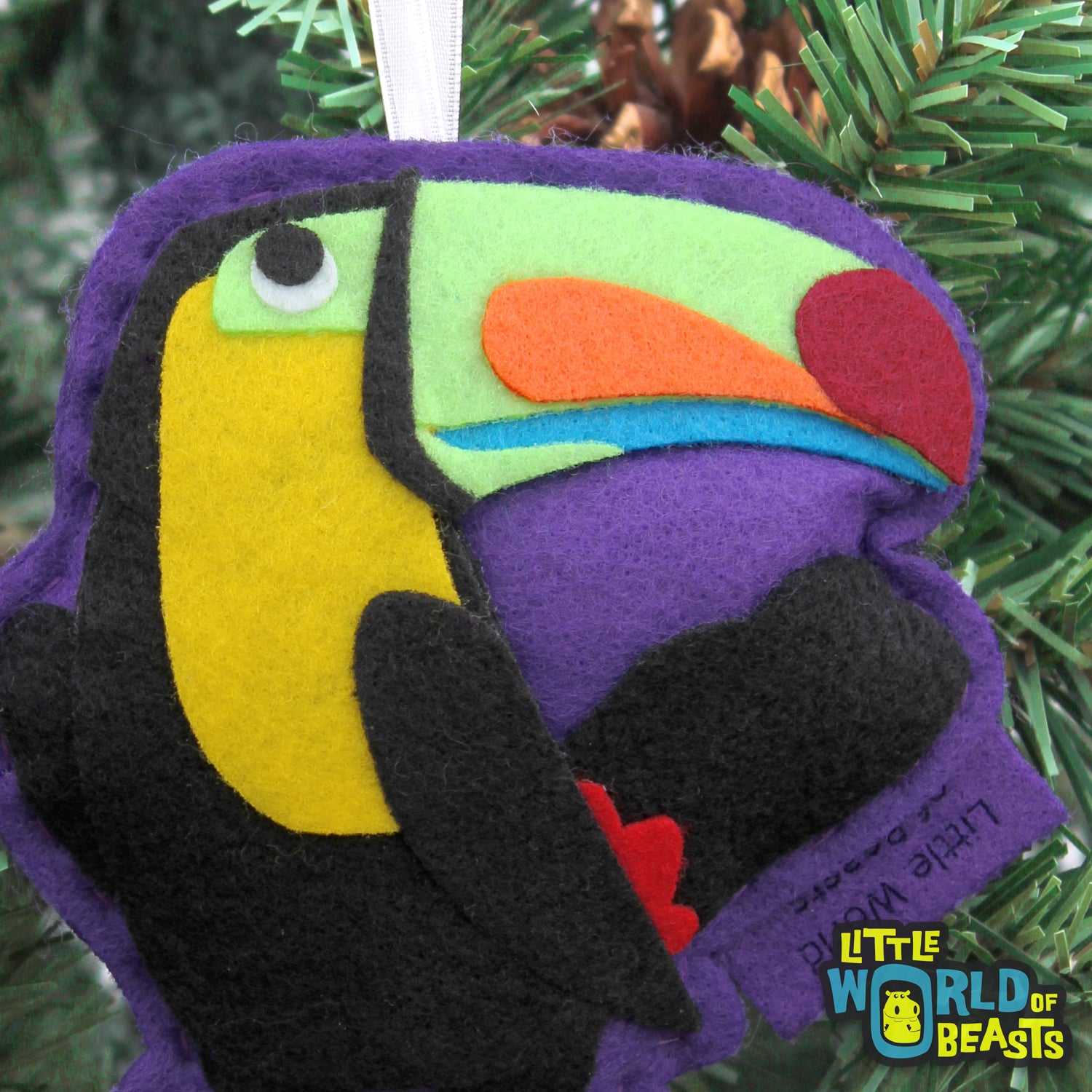 Felt Animal Ornament - Keel-billed toucan