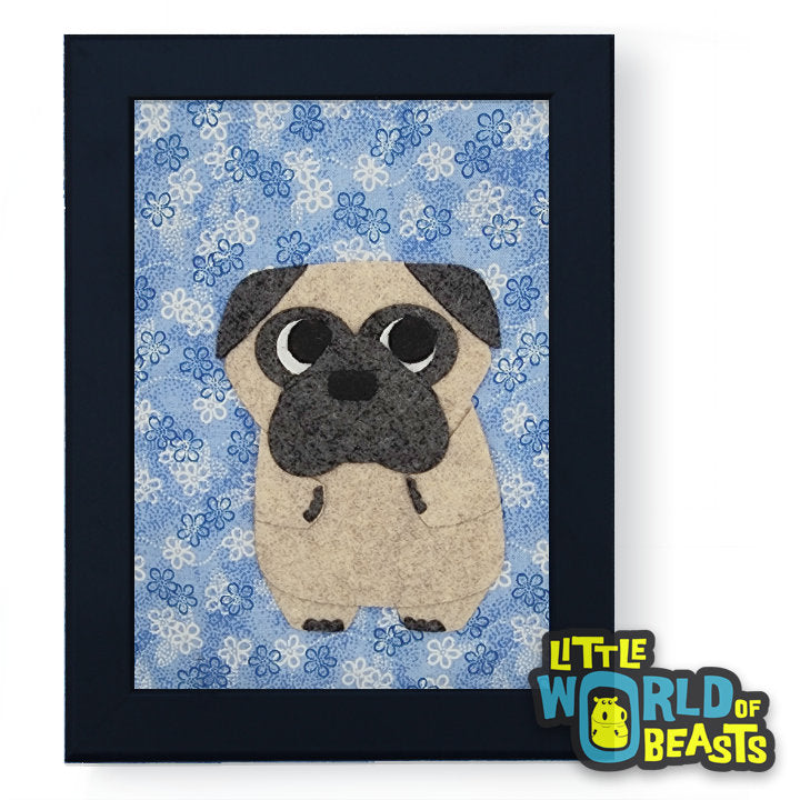 Peaches the Pug Framed