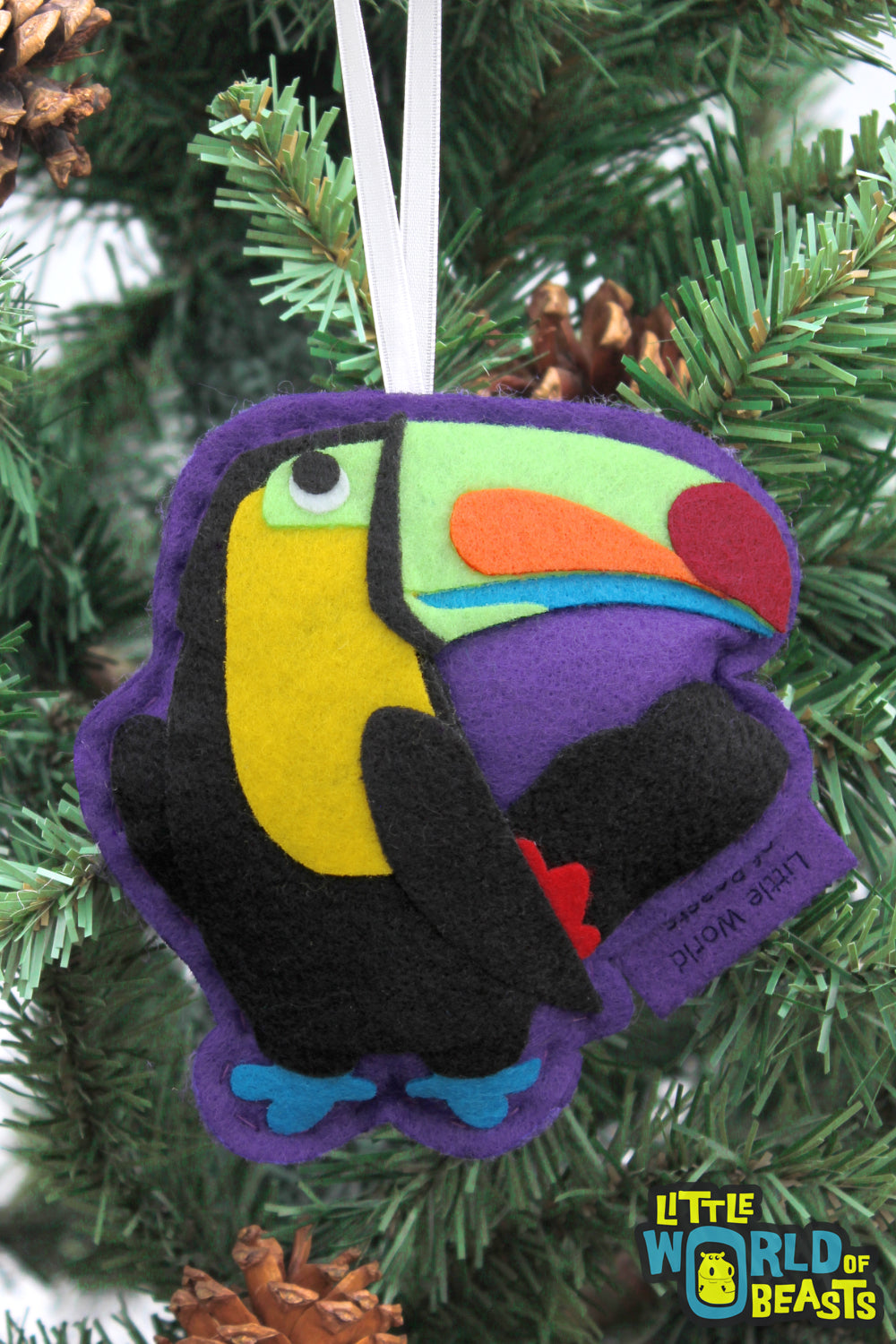 Felt Animal Ornament - Keel-billed toucan