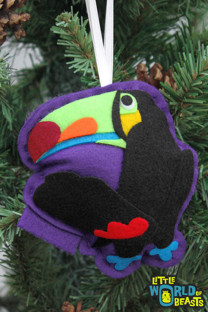 Felt Animal Ornament - Keel-billed toucan