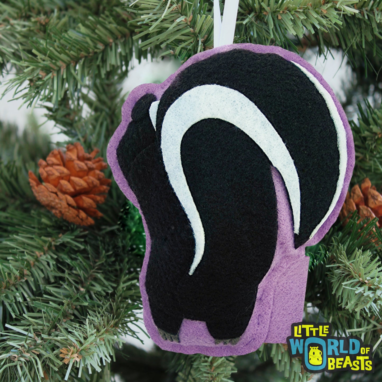 Skunk Felt Christmas Ornament