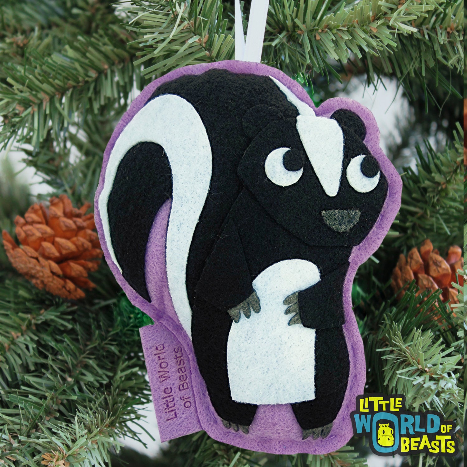 Skunk Felt Christmas Ornament