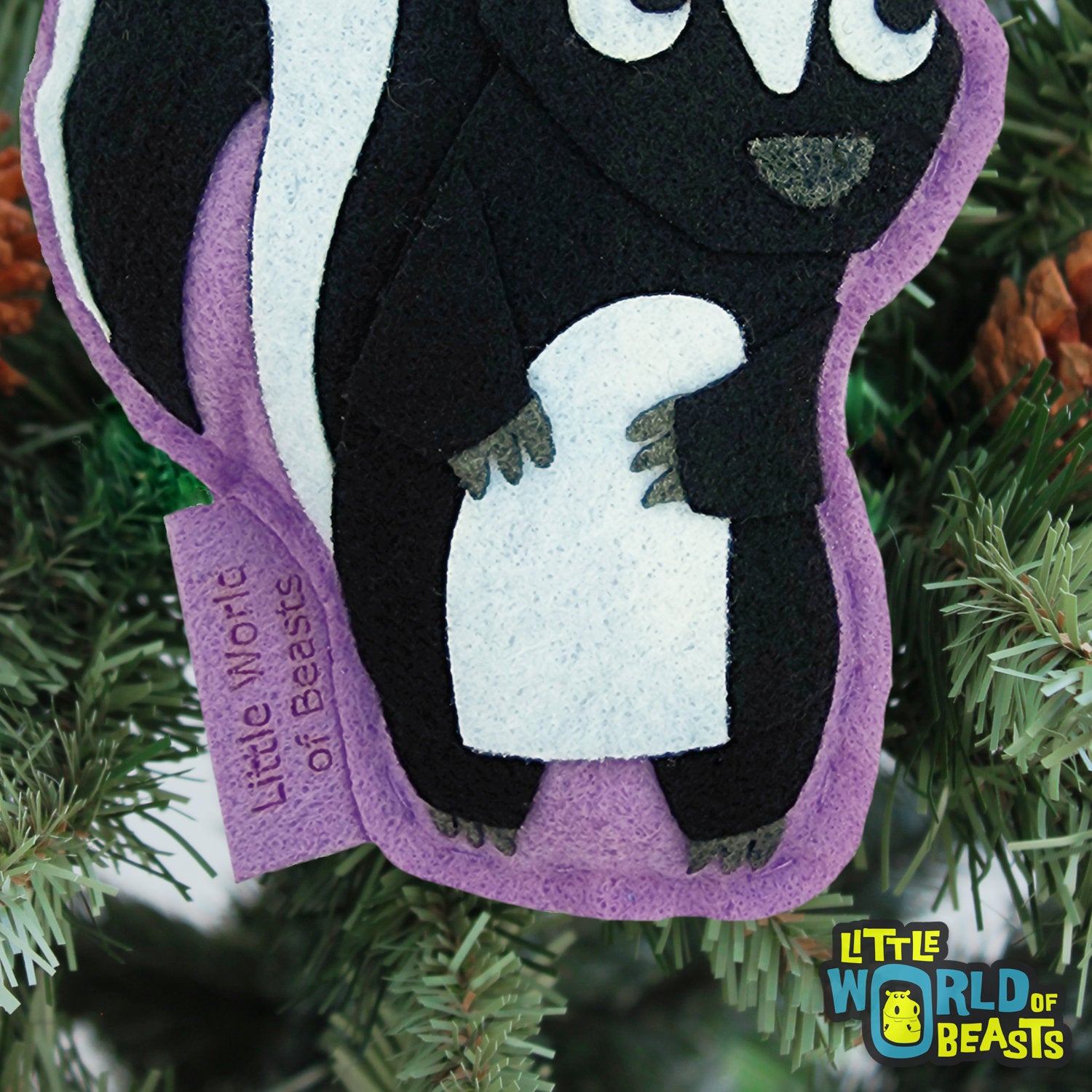 Skunk Felt Christmas Ornament