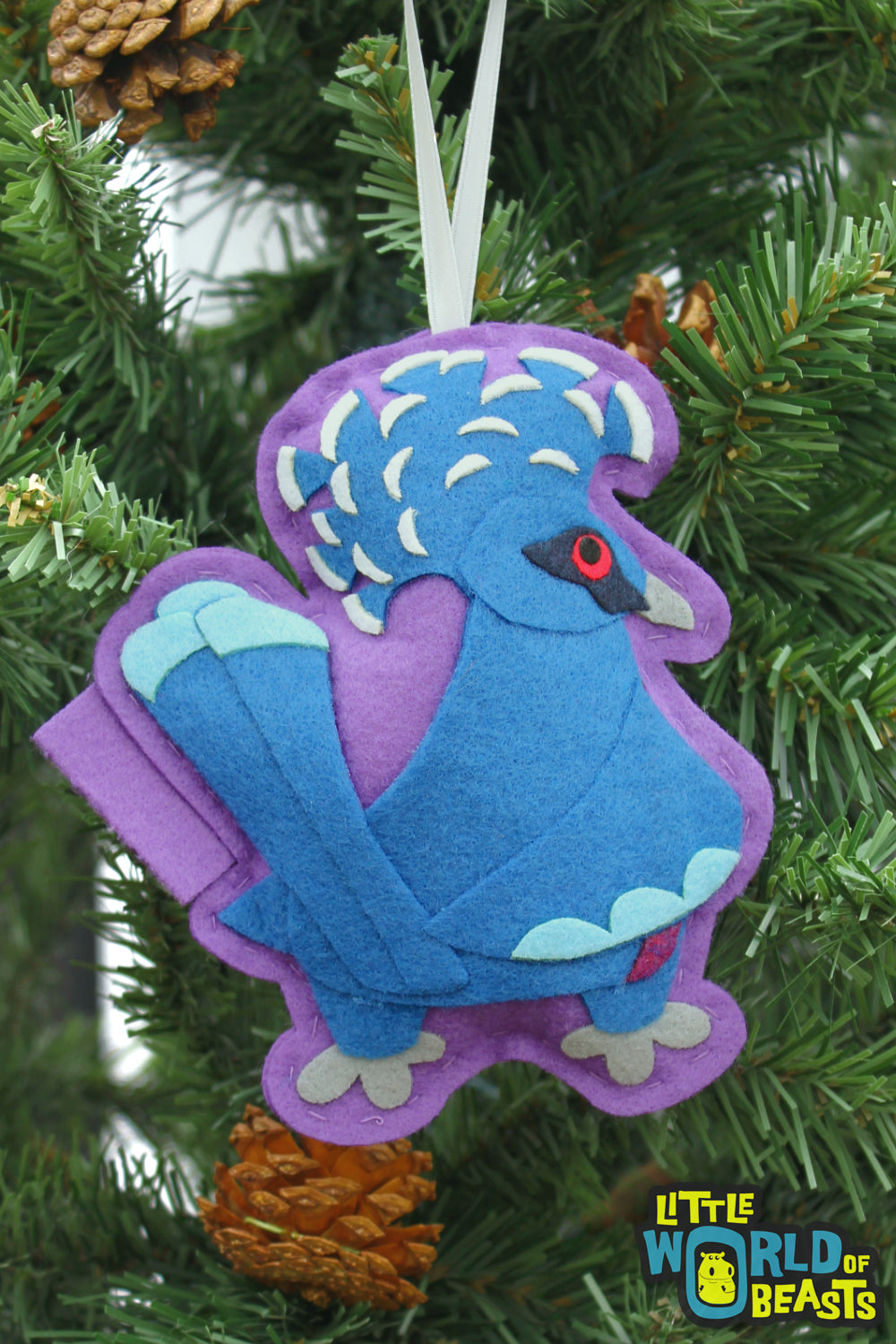 Felt Bird Christmas Ornament -Victoria Crowned Pigeon

