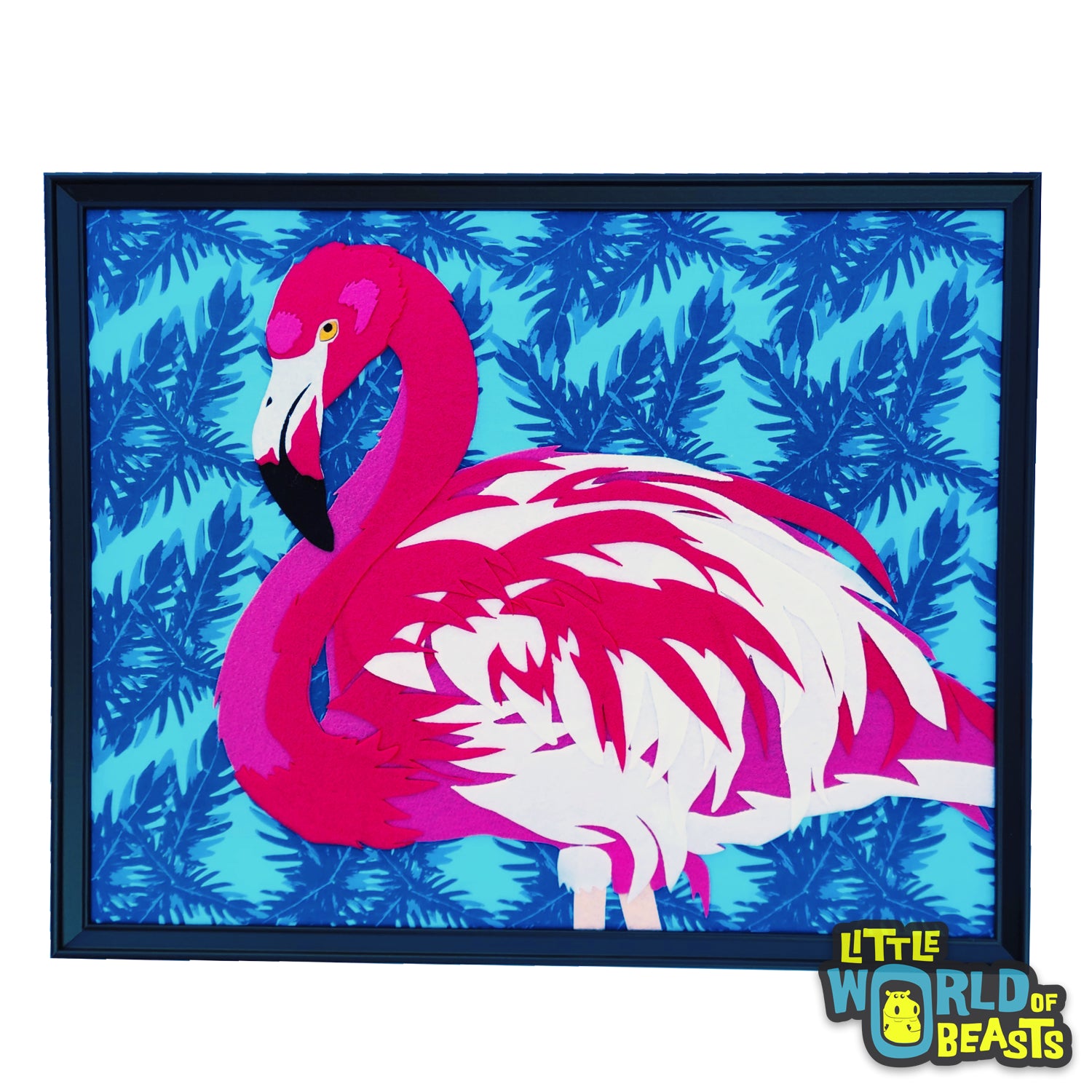 Flamingo- Felt animal portrait