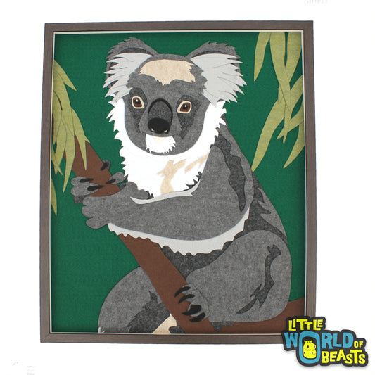 Felt animal portrait - koala
