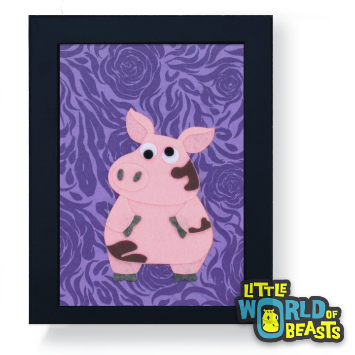 Sir Francis the Pig Framed -Kids Room Decor - Little World of Beasts