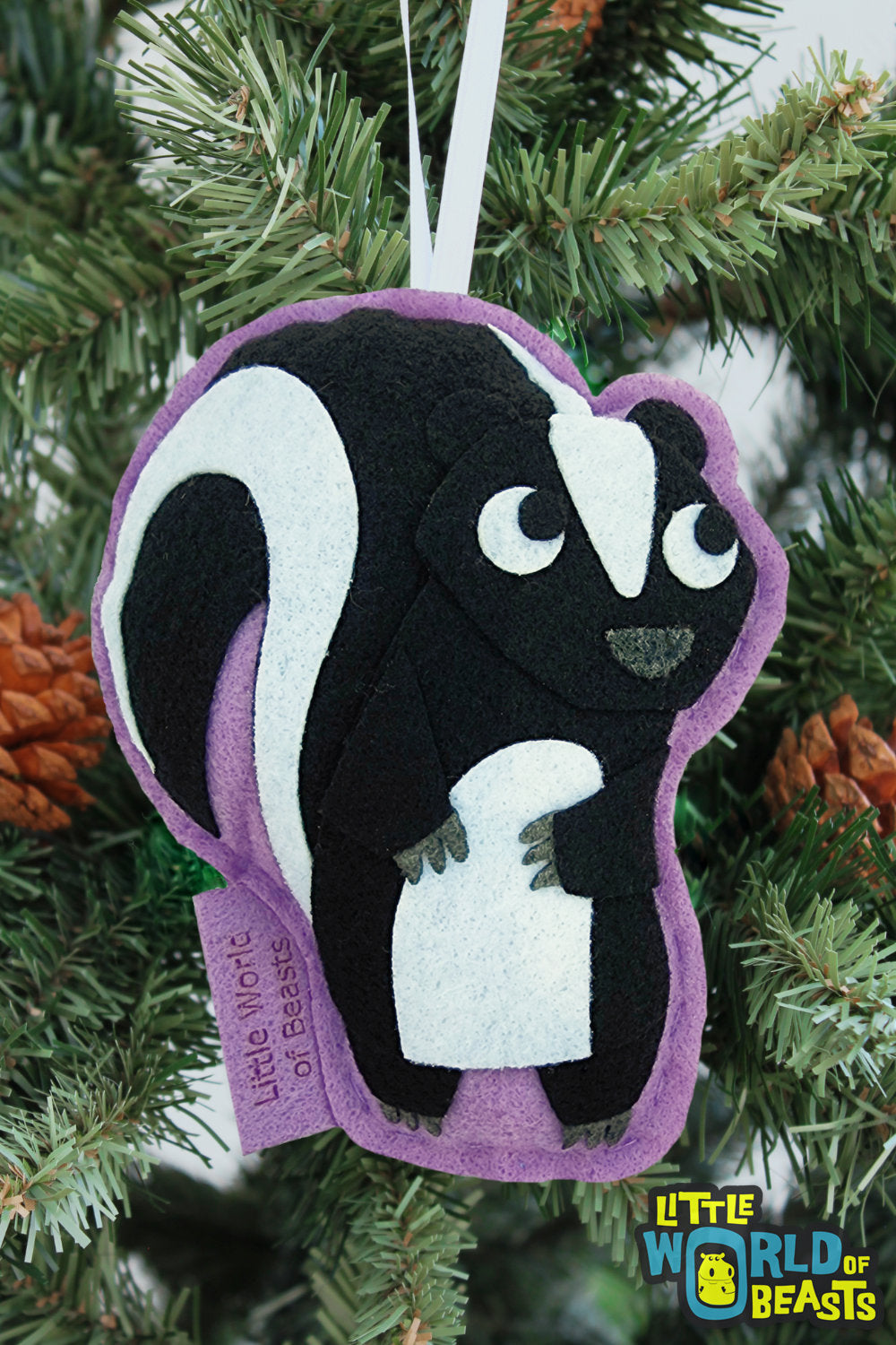 Felt Skunk Ornament