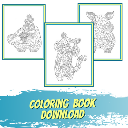 Little World of Beasts Coloring Book Download - Patterned