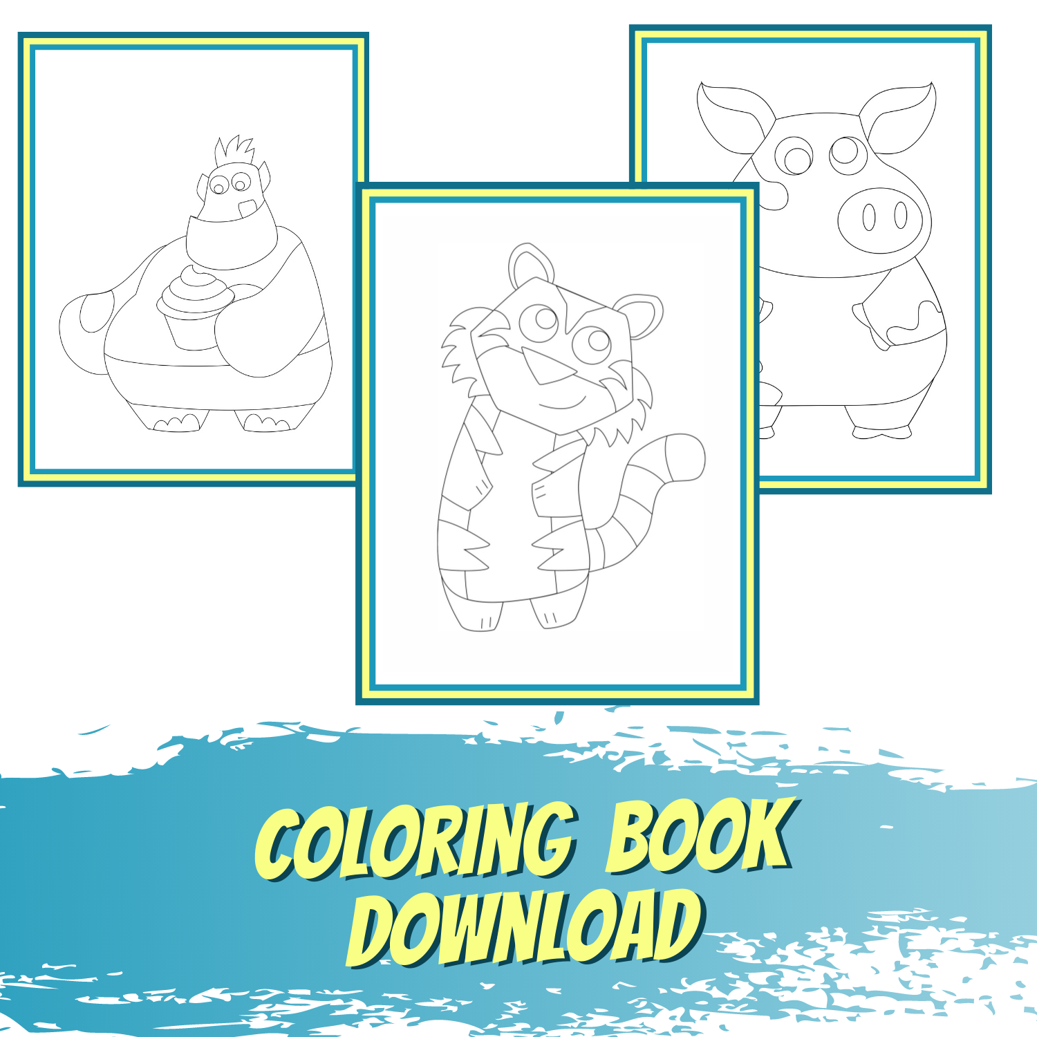 Simple Line Art - Downloadable Animal Coloring Pages