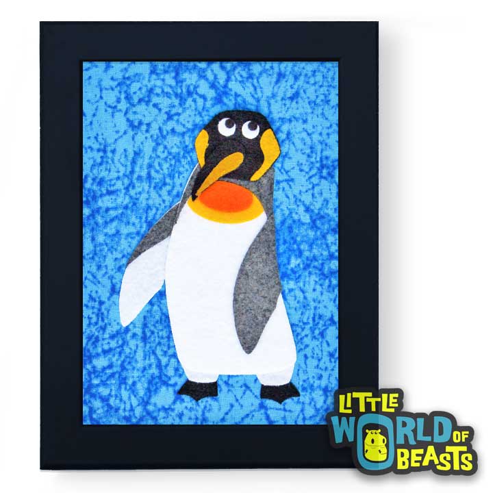 Bowtie the King Penguin Framed - Felt Animal Kids Room Decor - Little World of Beasts