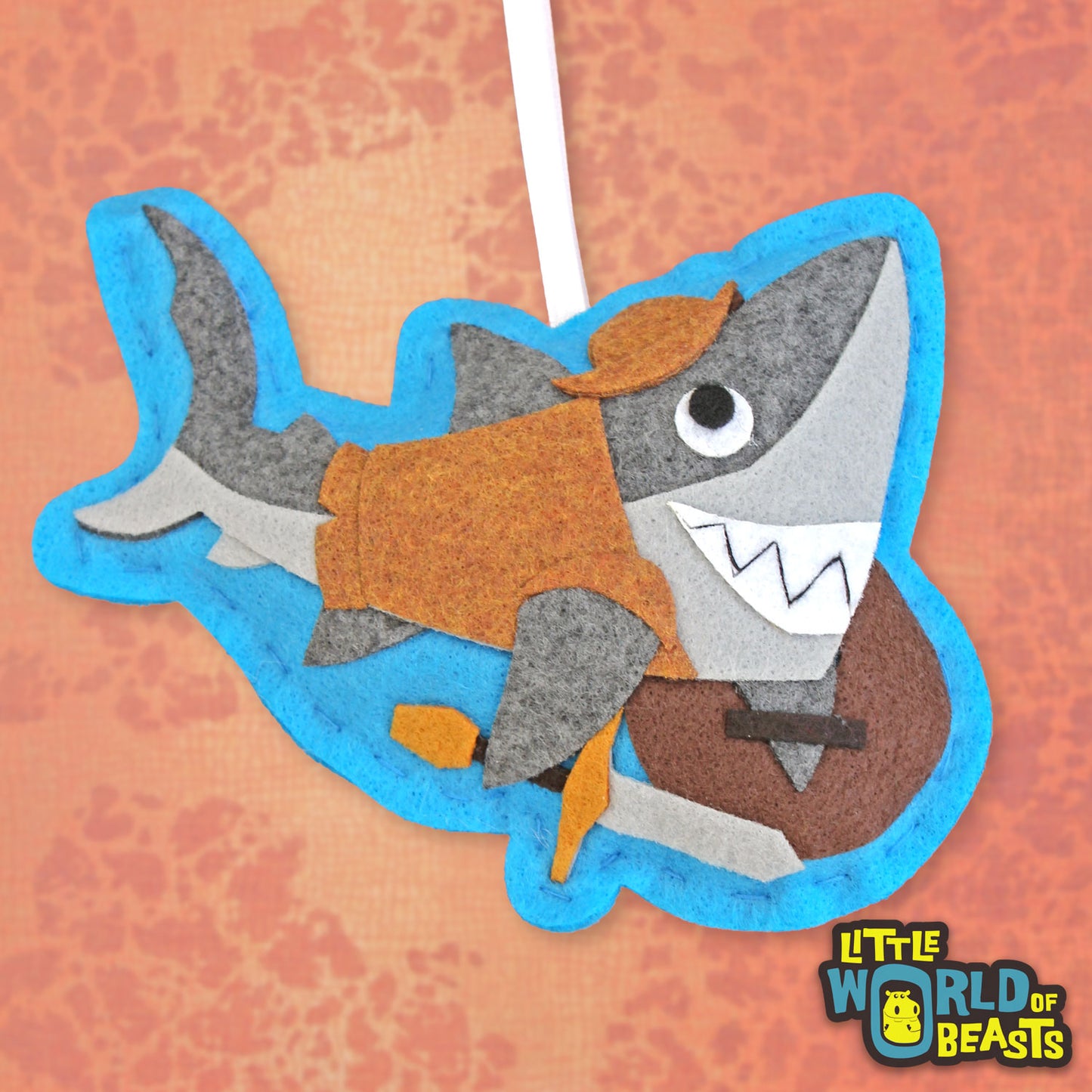 Felt Animal Ornament - Shark Knight