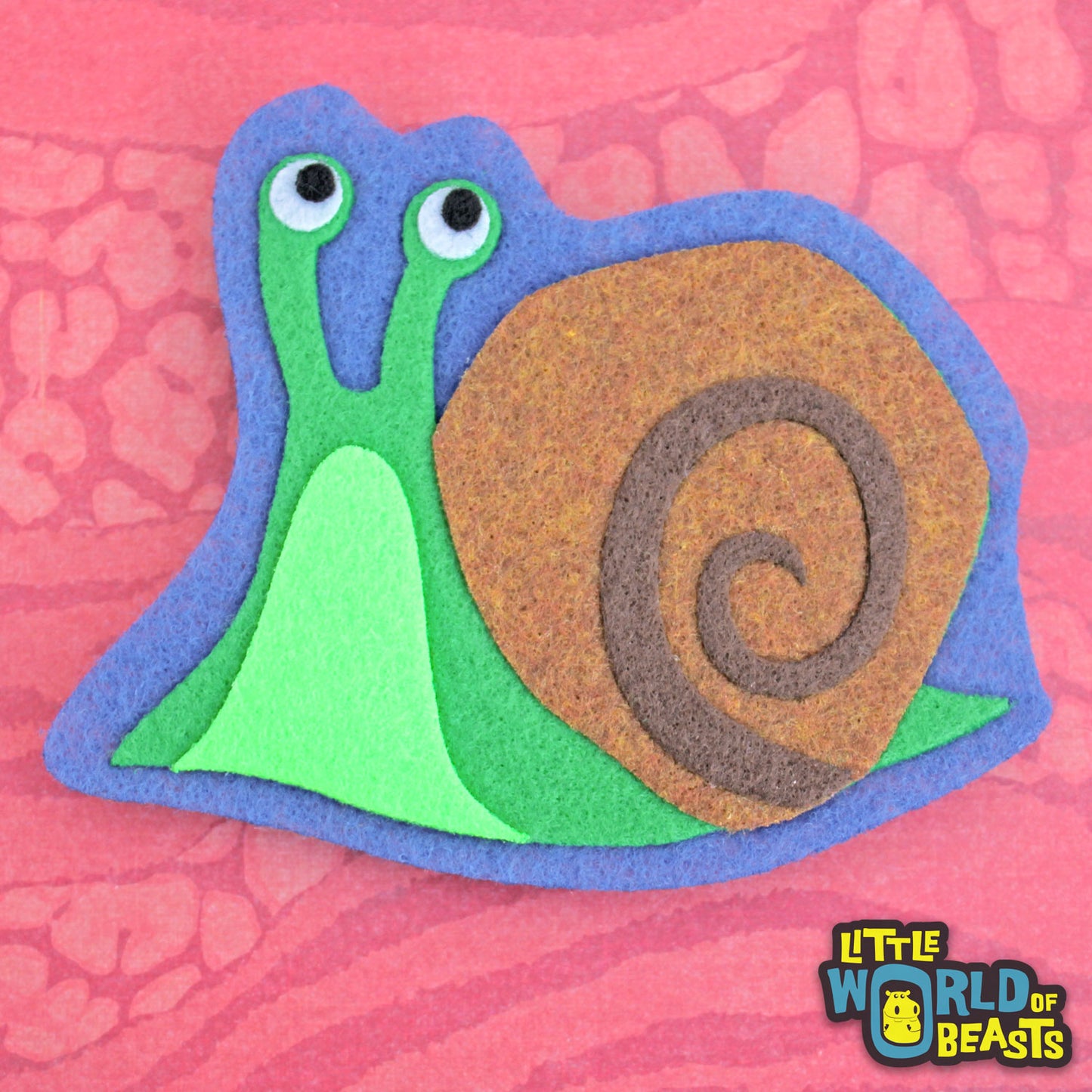 Horatio the Snail Felt Patch - Sew On or Iron On