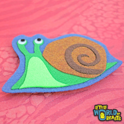 Horatio the Snail Felt Patch - Sew On or Iron On