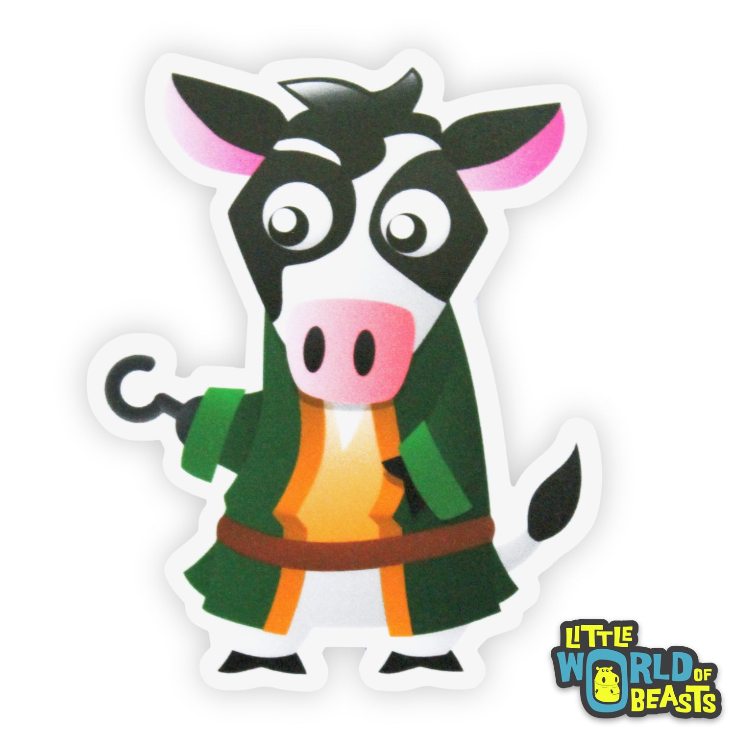 Cow with Hook Vinyl Sticker