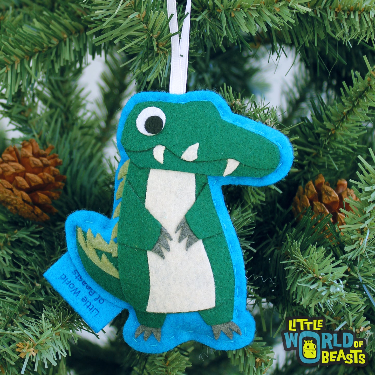 Personalized Alligator Felt Ornament