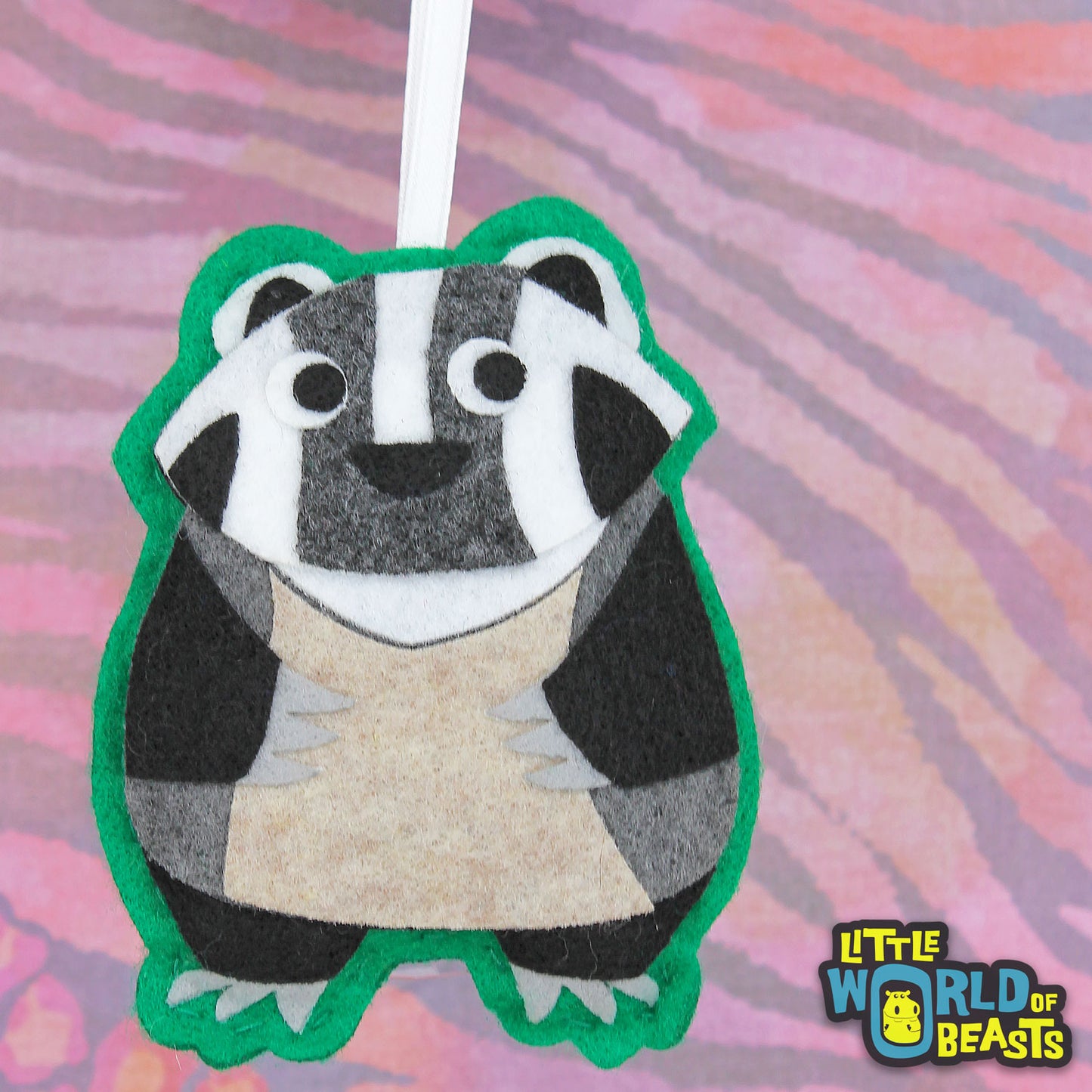 Corbin the Badger - Felt Animal Ornament 