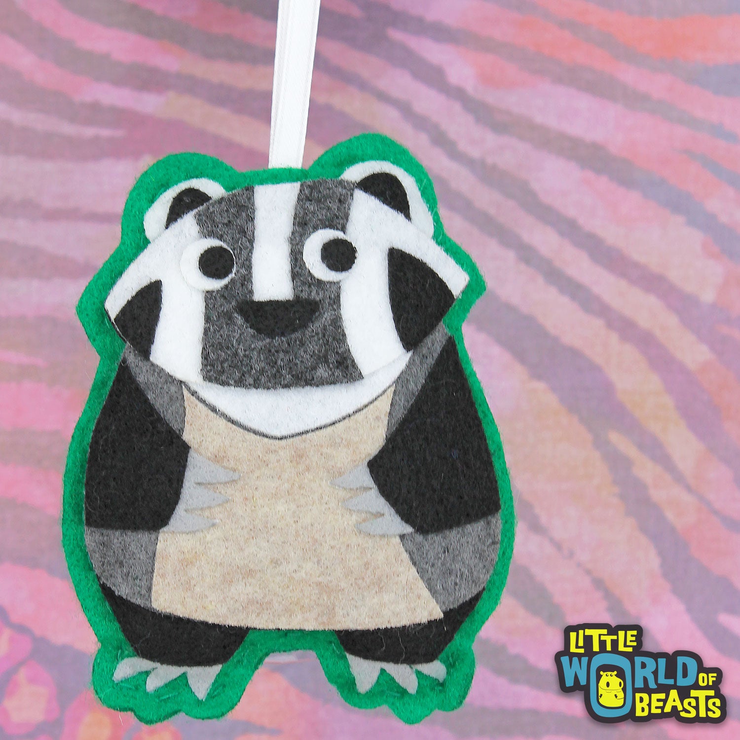 Badger Ornament With Customizable Back
