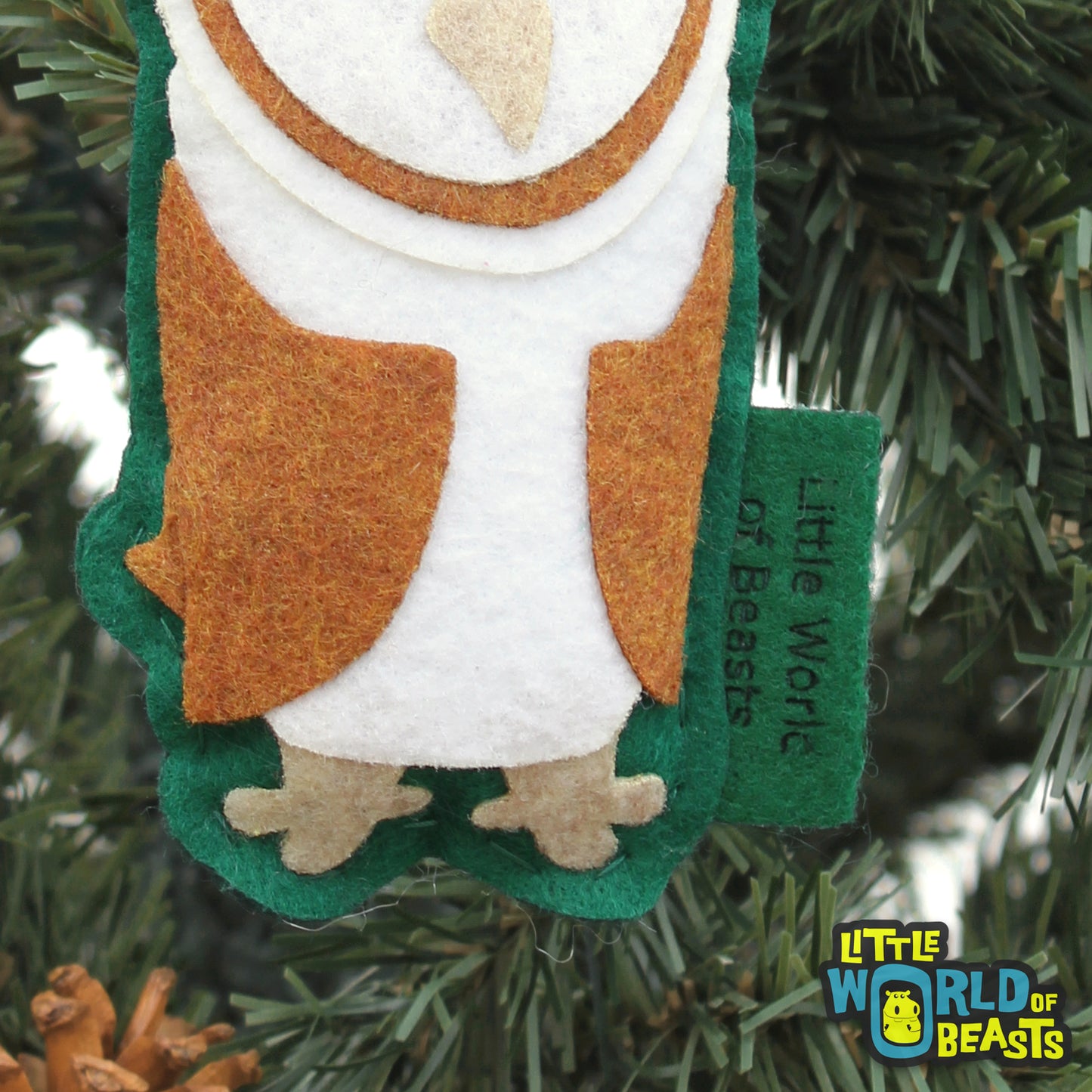 Barn Owl Felt Christmas Ornament