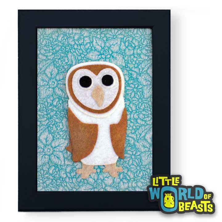 Barn Owl - Felt Animal Home Decor - Wall Art