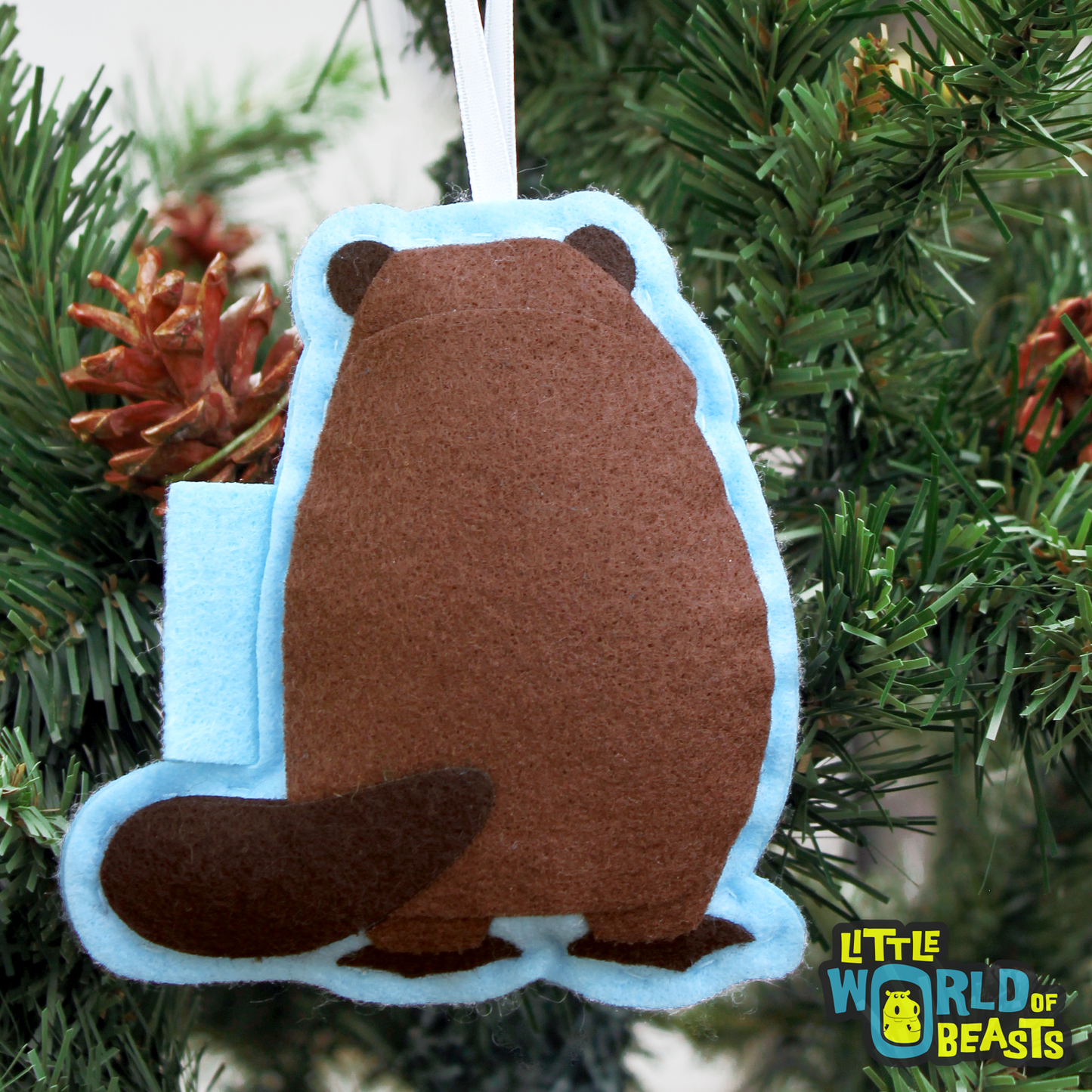 Beaver -Felt Animal Ornament