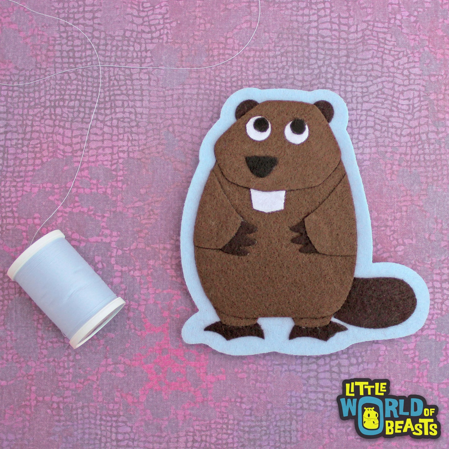 Liam the Beaver - Felt Animal Iron On or Sew On Patch