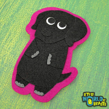 Max the Black Lab - Felt Dog Iron On or Sew On Patch  - Little World of Beasts