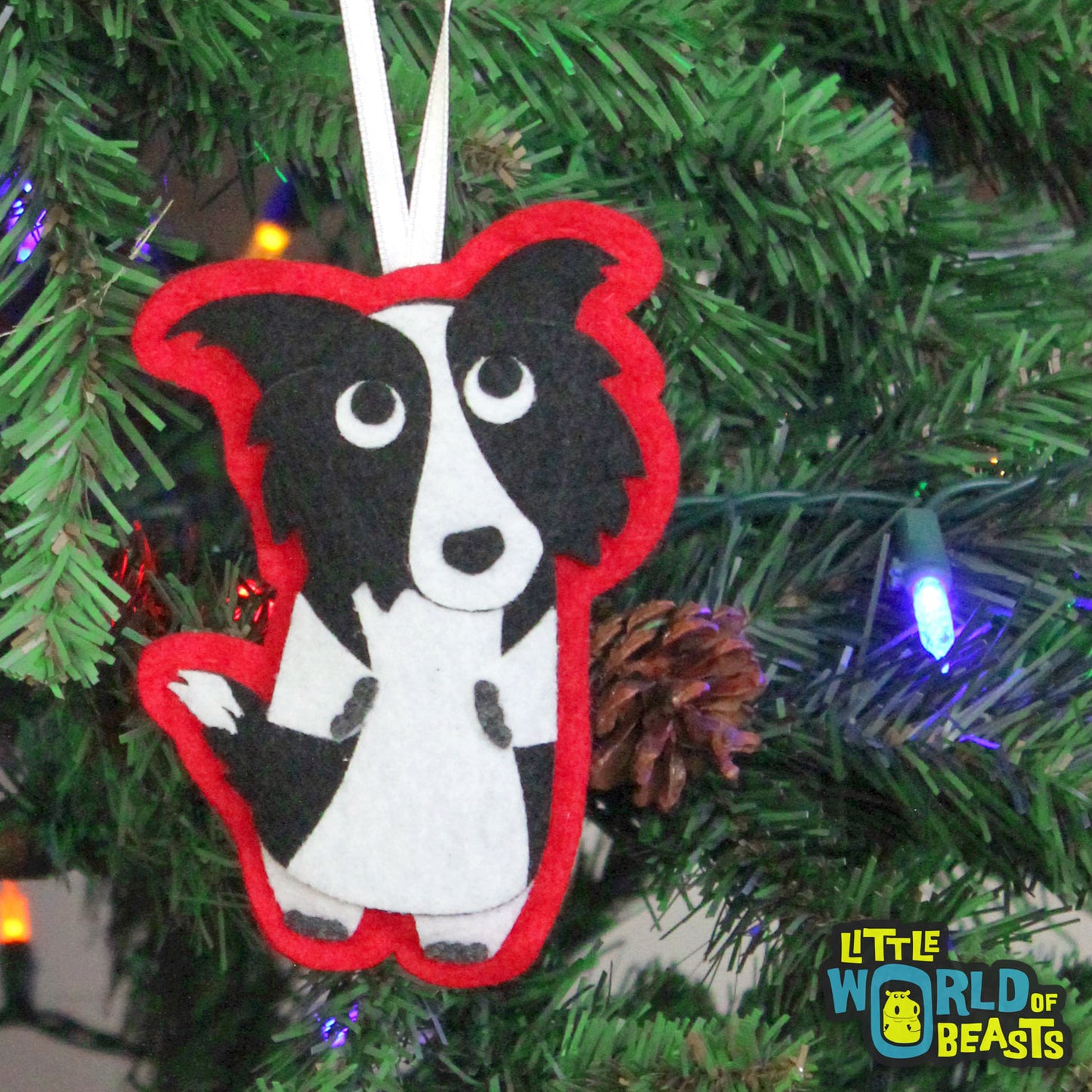 Felt Christmas Tree Ornament - Border Collie