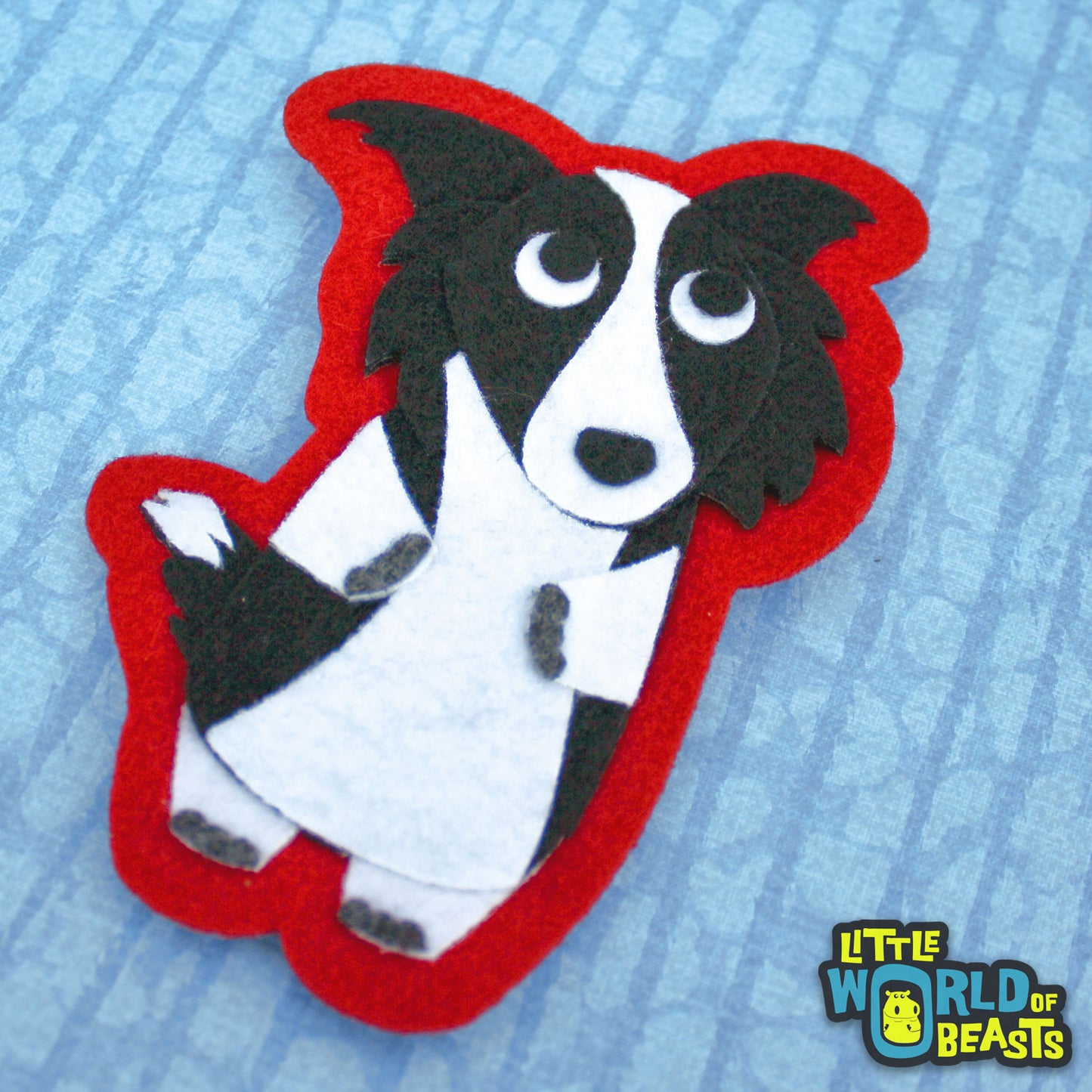 Dorothy the Border Collie - Iron on Felt Dog Patch - Little World of Beasts
