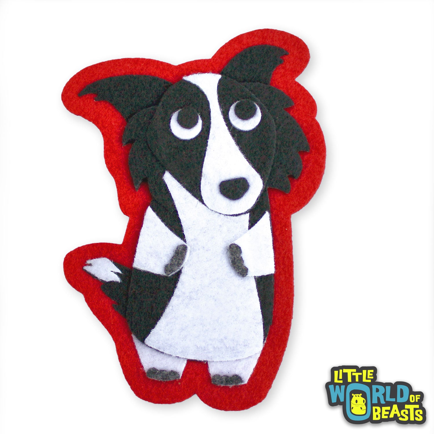 Dorothy the Border Collie - Iron on Felt Dog Patch - Little World of Beasts