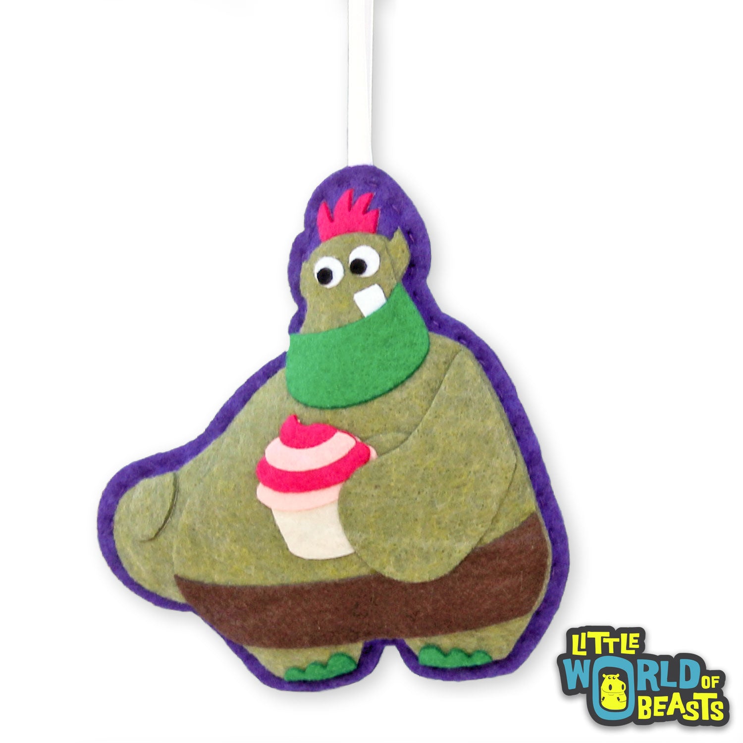 Otis the Cake Troll - Felt Monster Ornament - Little World of Beasts