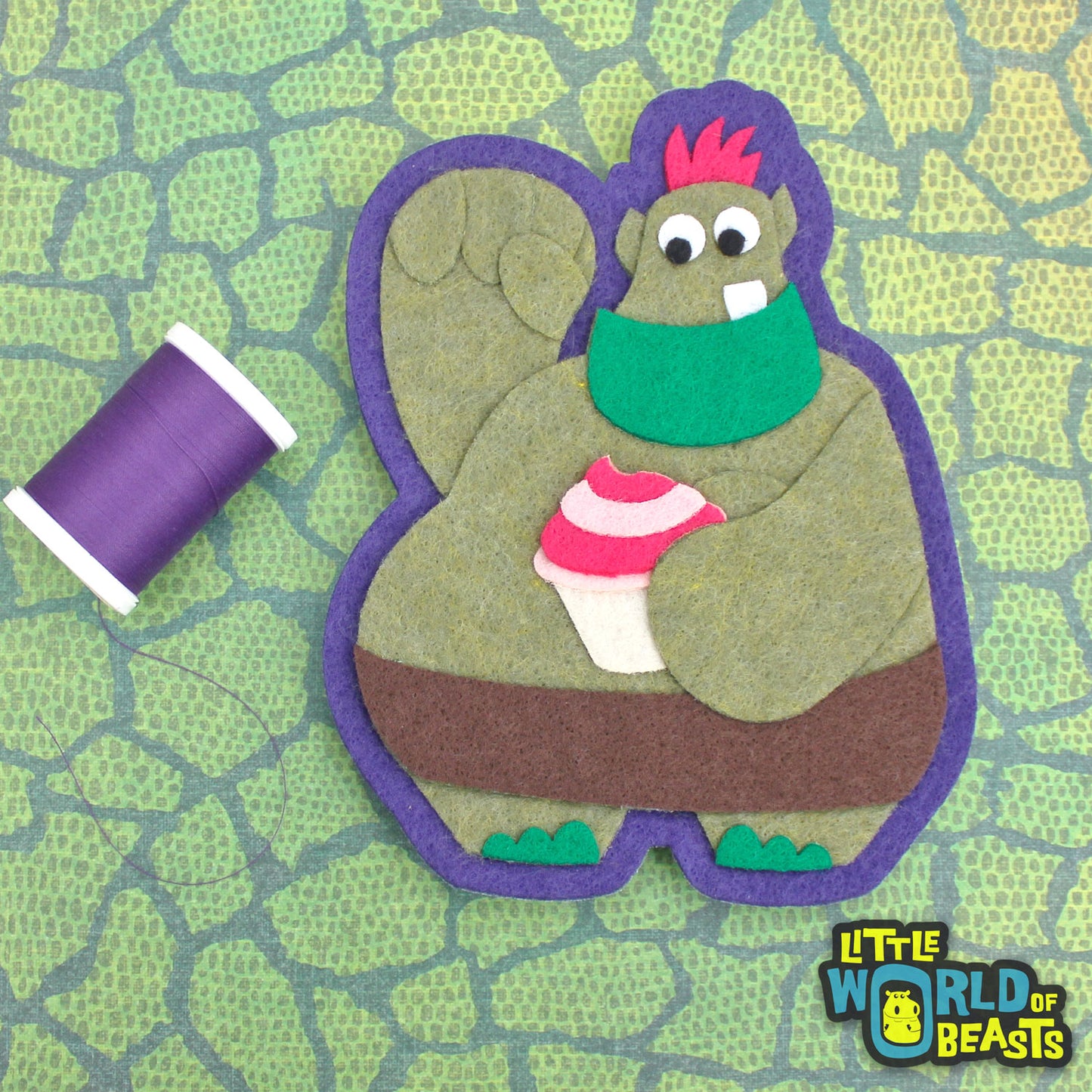 Otis the Cake Troll - Iron on or Sew On Patch - Little World of Beasts