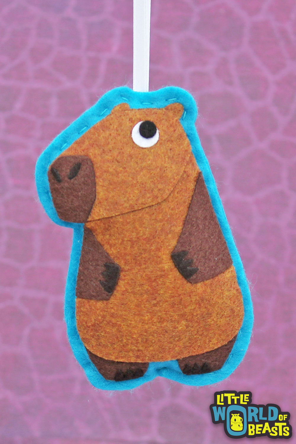Personalizable Felt Animal Ornament - Capybara