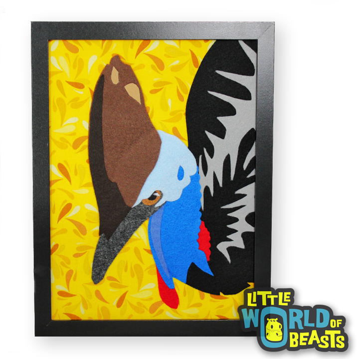 Cassowary Portrait - Felt Bird Art
