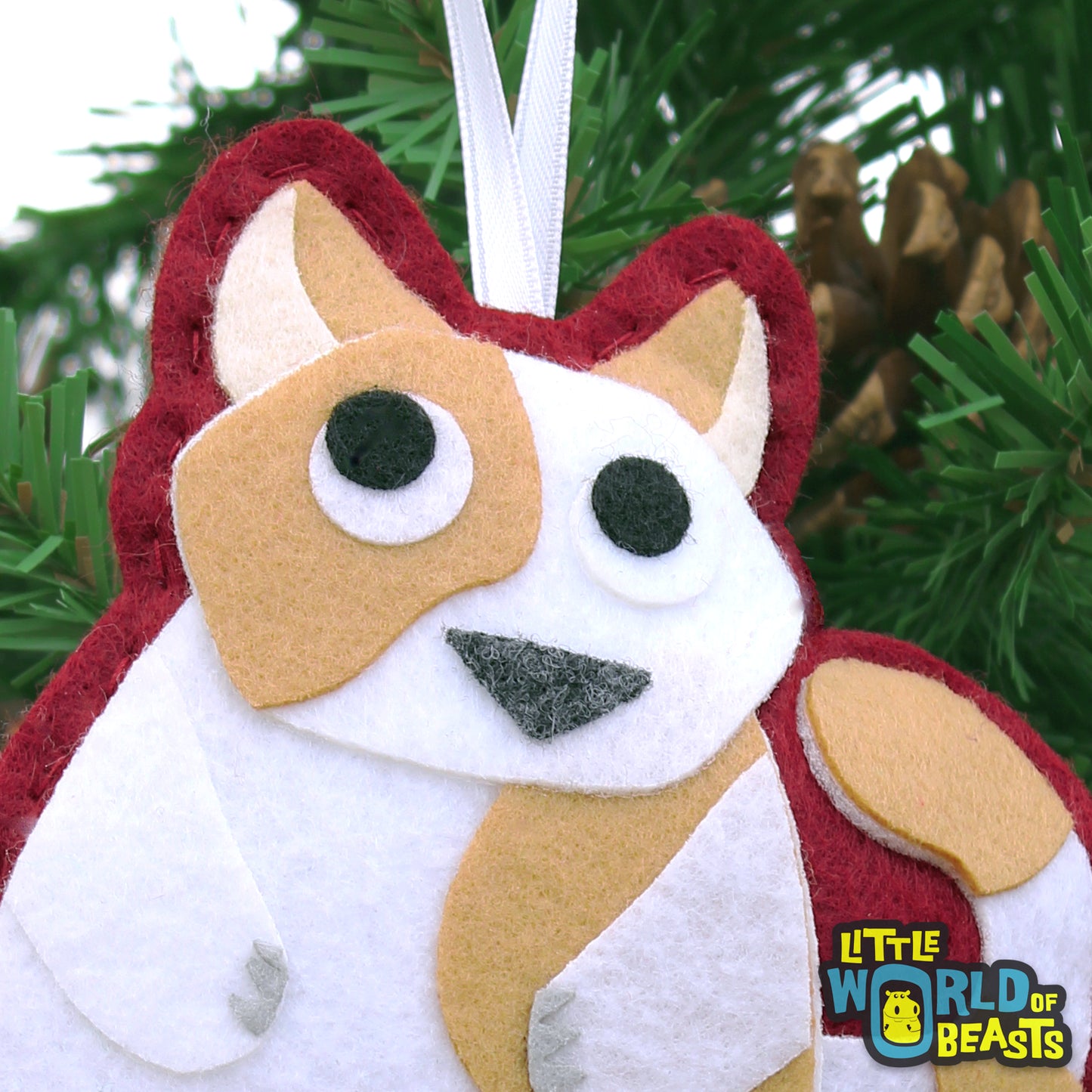 Felt Animal Christmas Ornament - Cat