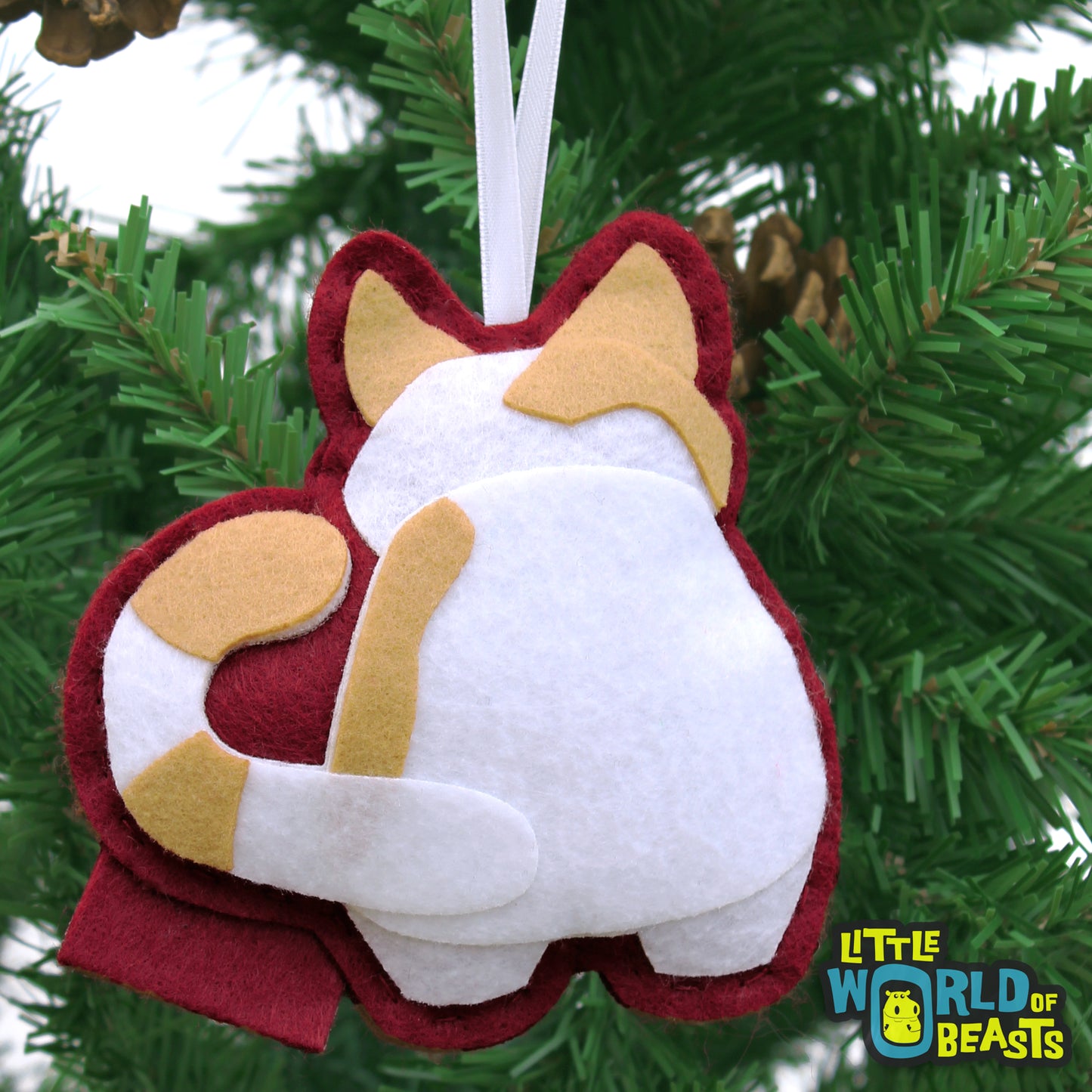 Felt Animal Christmas Ornament - Cat