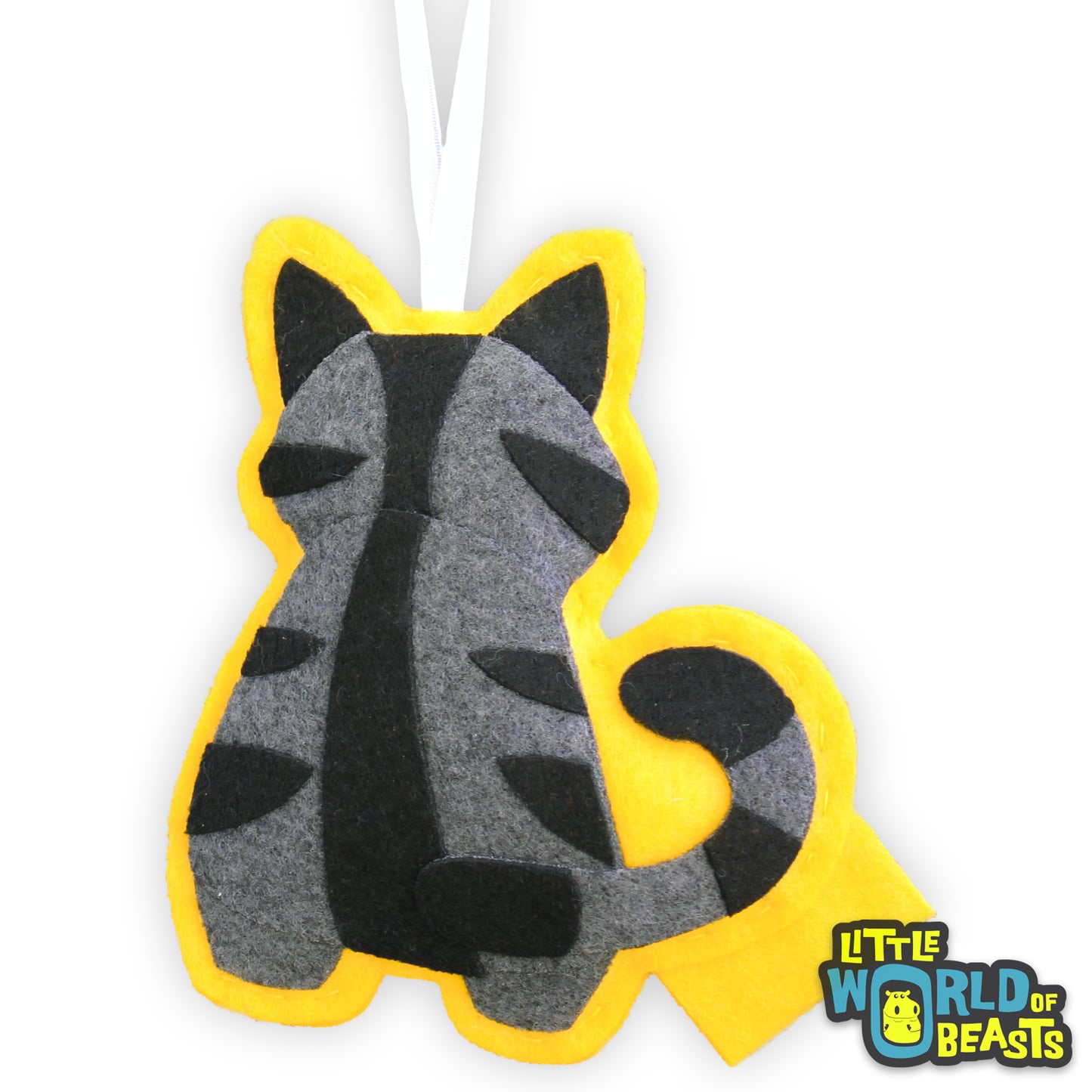 Grey Tabby - Cat Felt Ornament 